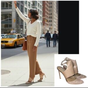 BCBG heels pointy closed toe snake embossed Leather Chase brown color  SZ 8